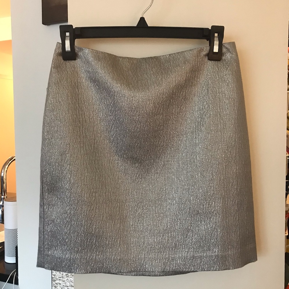 Metallic silver skirt